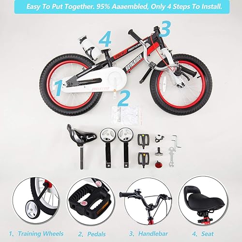 Miniatura 7 de Royalbaby Freestyle - Bicicleta infantil con 2 frenos de mano, 12, 14, 16, 18, 20 pulgadas, para niños y niñas de 3 a 12 años