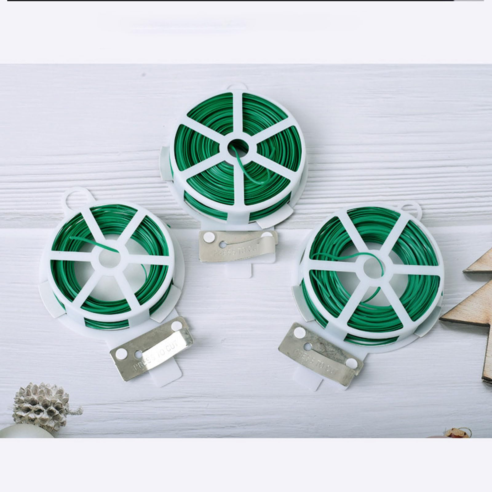 Wiederverwendbare Pflanzenbinder Rolle mit Cutter - Grüne Rankhilfe für Tomatenpflanzen, Gartenarbeit und Kabelmanagement im Haushalt(Size:2 Rolls 656.16ft/200m)
