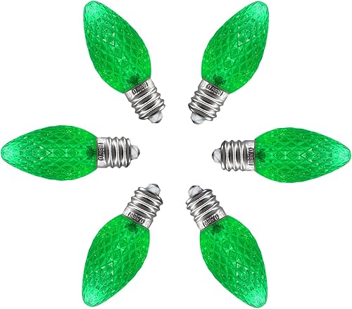 Miniatura 6 de Caja de 25 bombillas LED C7 de repuesto con certificación UL, 2 LED SMD en cada bombilla C7 regulable para tira de luces al aire libre, totalmente