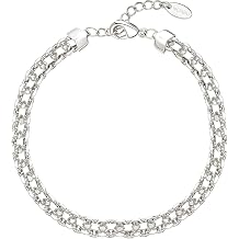 NORBU 18K Gold Plated Bracelet for Women, Womens Star Link Chain Bracelet | Womens Gold Bracelet Brick Link Chain Radiant Star Link Chains Minimalist Jewelry Gift for Her