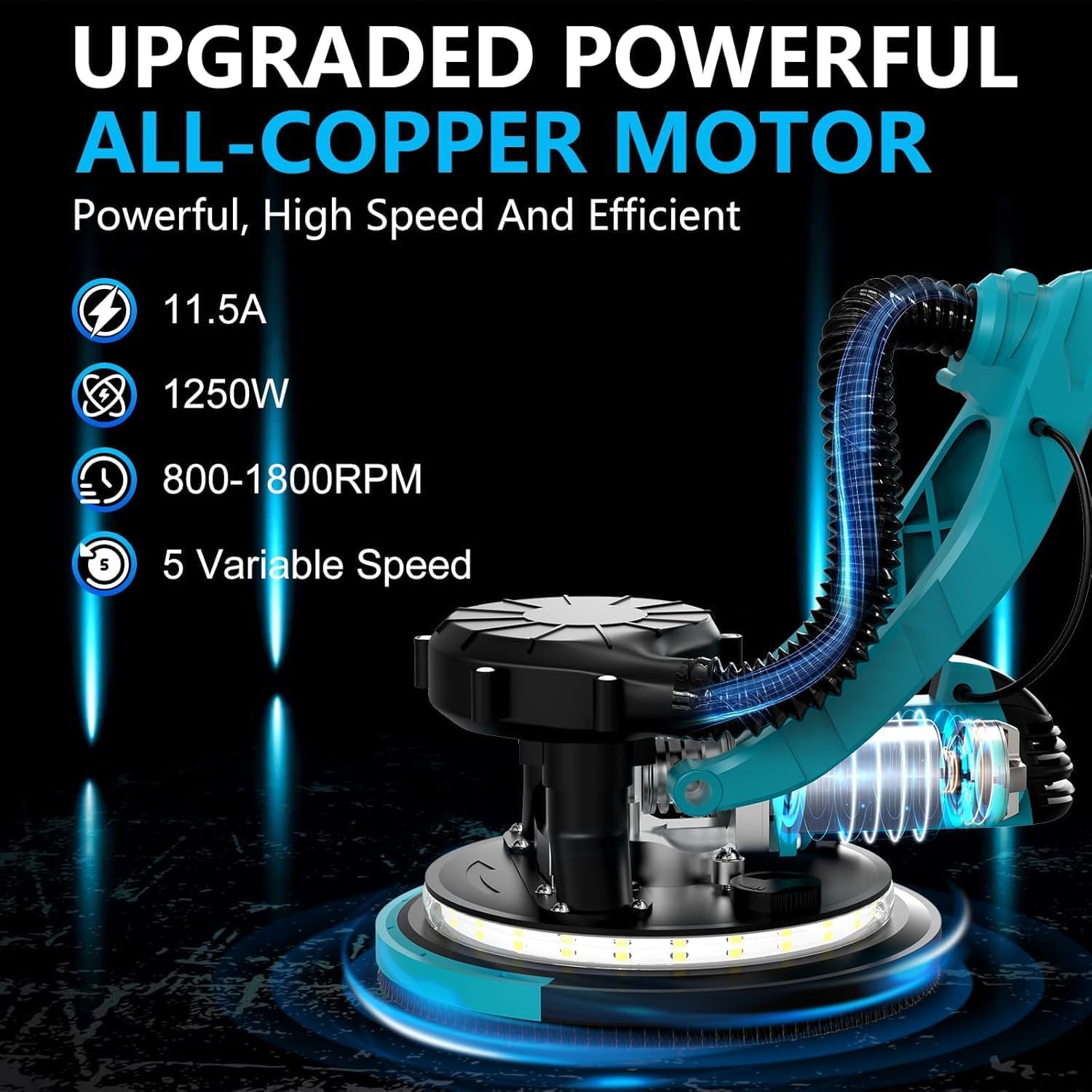 Electric Dustless Drywall Sander With Vacuum System Cofiyard 1250W ...