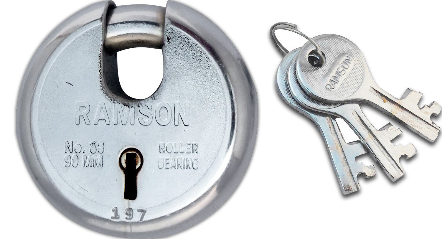 Ramson Steel Finish Round 9 Levers Lock with 3 Keys (90mm, Silver) (B01DQN0JSK) Amazon Price History, Amazon Price Tracker