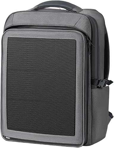 Cargador de mochila solar, mochila de carga solar de 35 litros para actividades al aire libre, mochila de viaje con paneles solares duales que