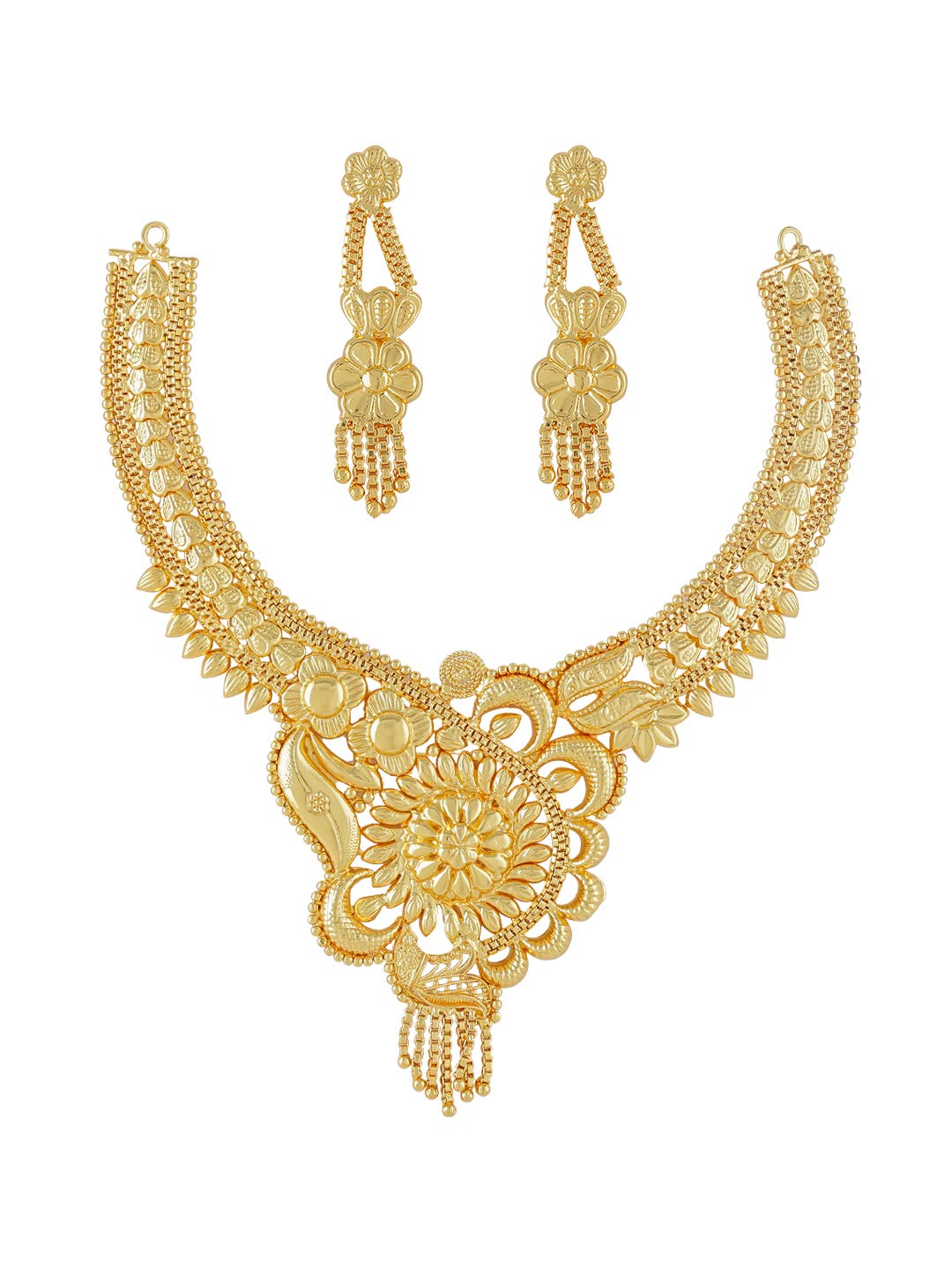 Yellow Chimes Ethnic One Gram Gold Designer Antique Golden Traditional Choker Necklace with Earrings Jewellery Set for Women & Girls (B08G1TGTWS) Amazon Price History, Amazon Price Tracker