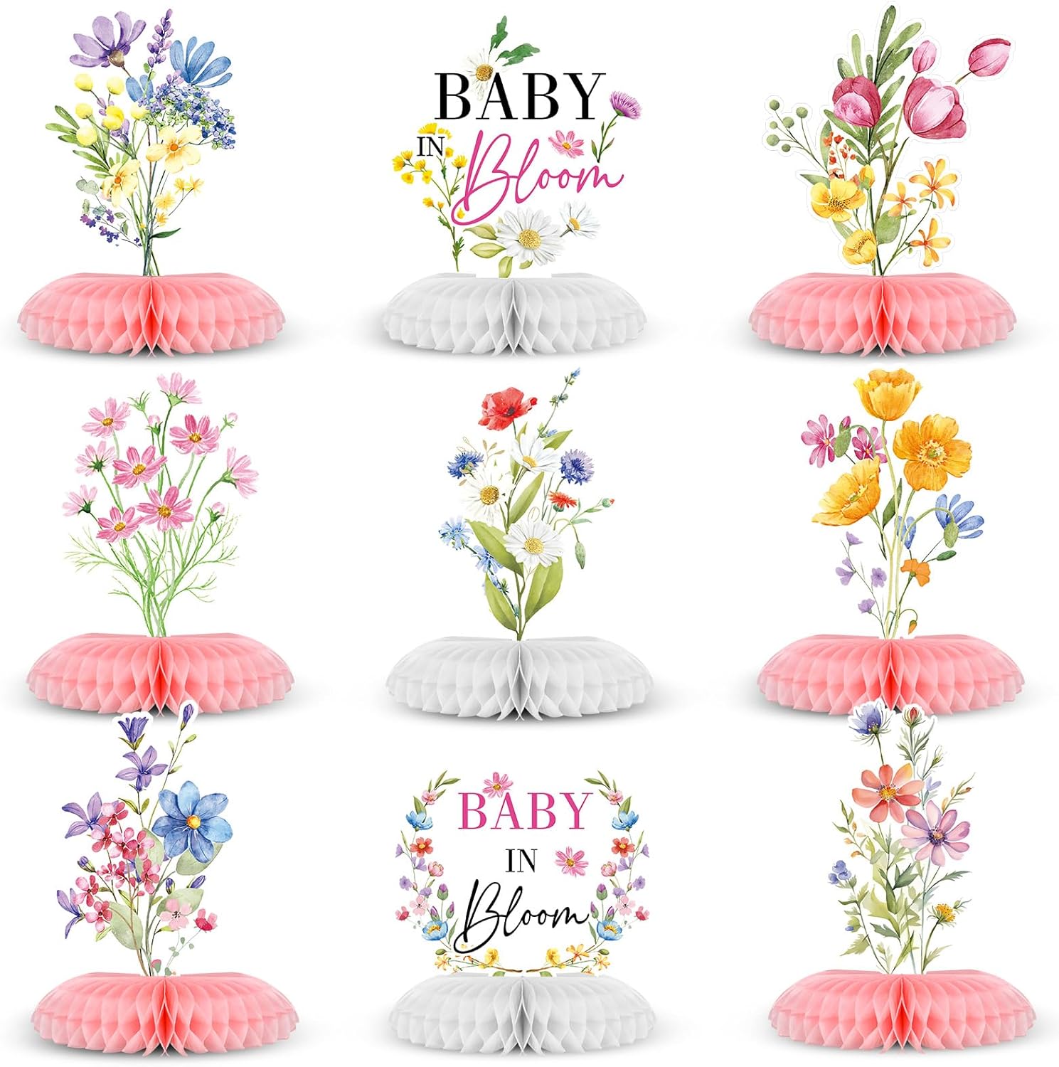 Weekgrat 9 Pcs Wildflower Birthday Party Decorations Baby