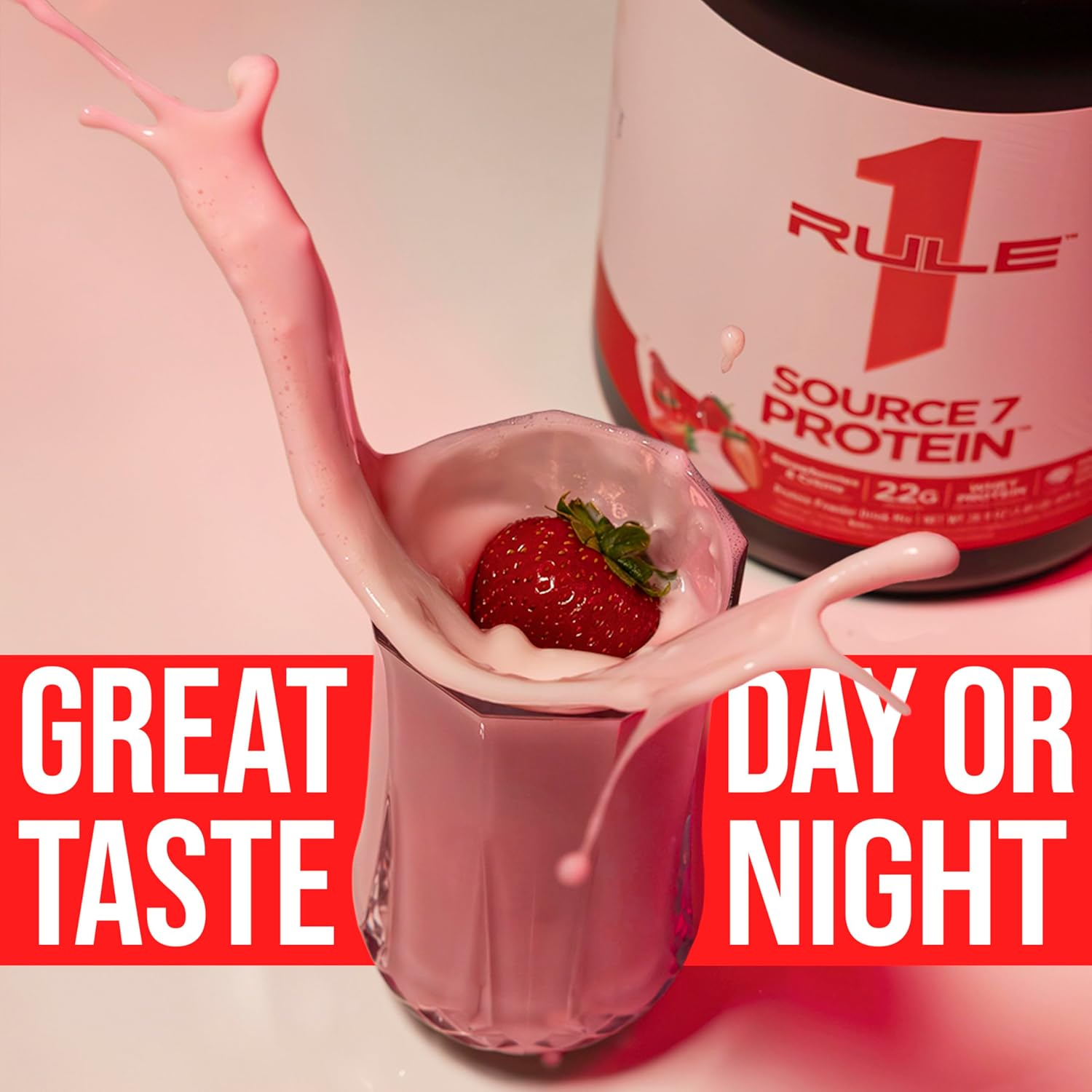 Rule 1 Proteins Source 7 Protein – Decadent Flavor, Velvety Smooth Texture, 22g Anytime Protein, and 10g Naturally Occurring EAAs Per Serving from 7 Premium Sources (4 Pounds, Milk Chocolate)