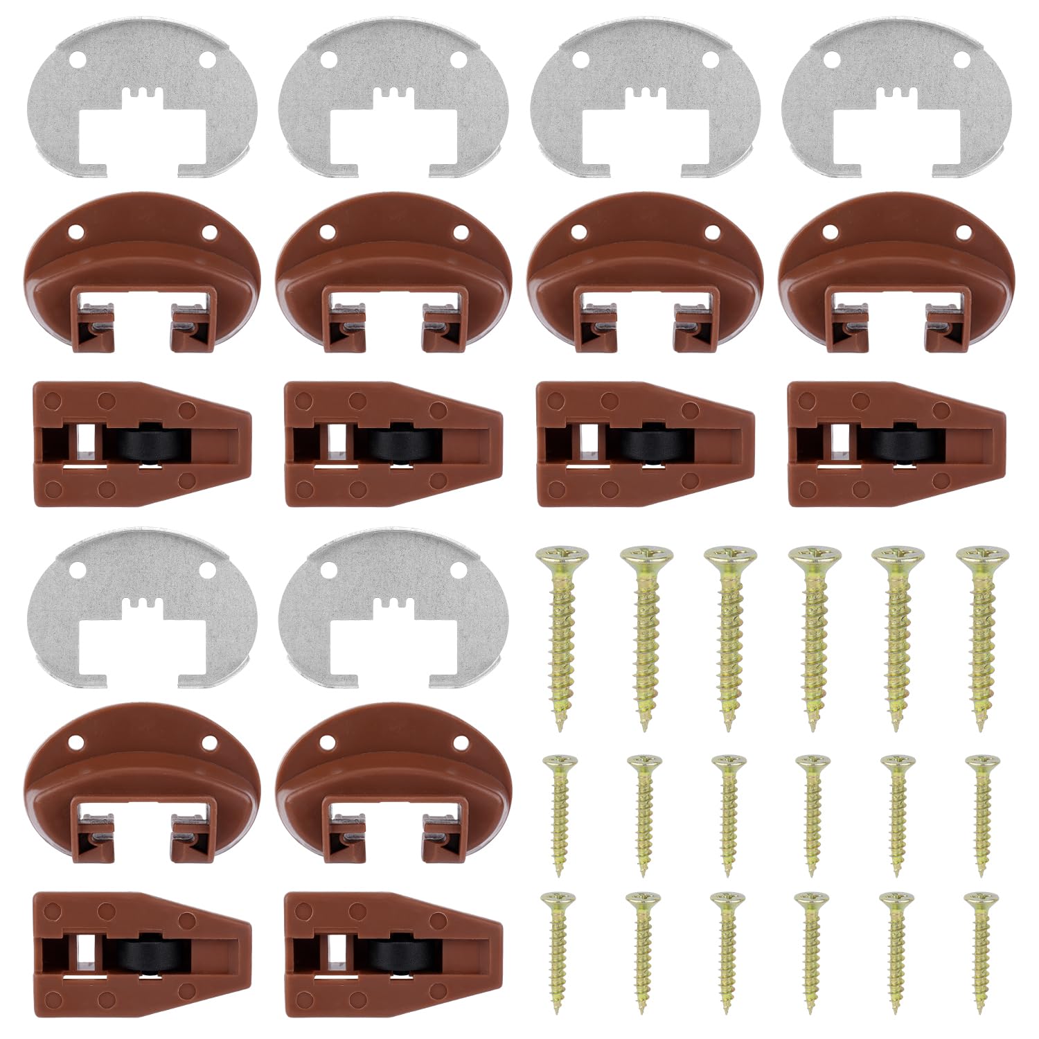 6 Sets Drawer Guide Kit, for Kenlin Rite-Trak II Enhanced Commercial Slide-in Drawer Slides Replacement Dresser Drawer Slides Repair Kit with Metal Backing and Roller