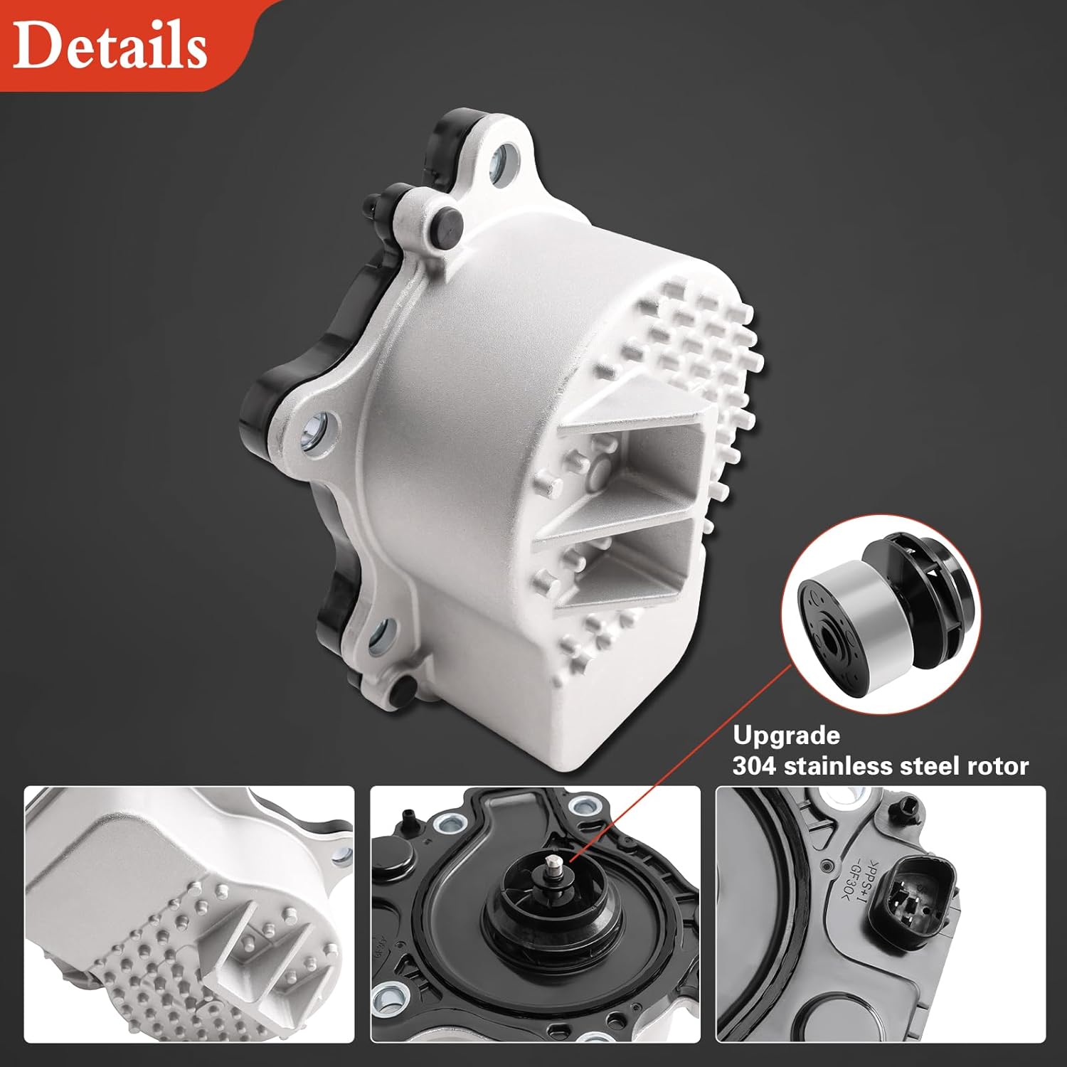 Electric Water Pump w/Thermostat - Upgraded Stainless Steel Rotor - Fits Toyota Prius 2010-2015 1.8L/ Prius C 2012-2019 1.5L / Prius V 1.8L 2012-2017 / Plug-In 12-19 & Lexus CT200h 11-17