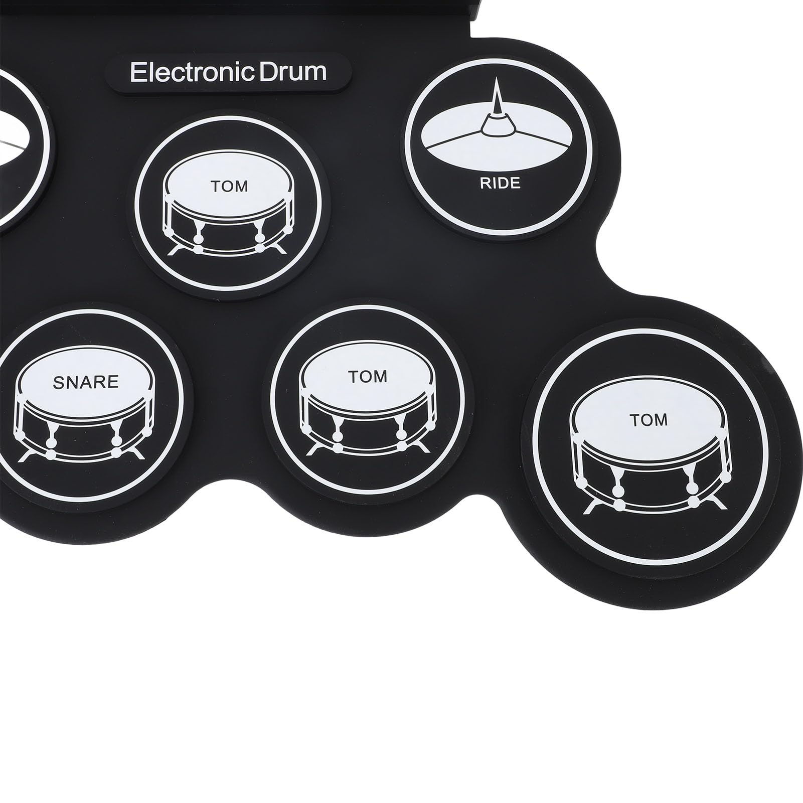 Tambor Electrónico Portátil, Almohadilla de Tambor Silicona Plegable USB con Pedal Pie y Metrónomo para Principiantes, Home Studio, Escuela, Gimnasio, Conveniente para Uso Diario, Interactivo