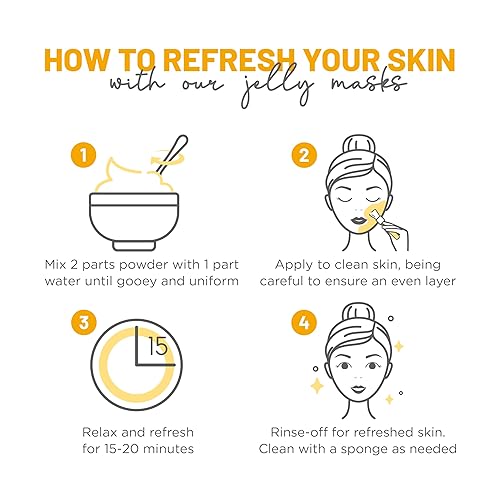 Miniatura 4 de BRÜUN Peel-Off - Máscara de gelatina de oro de 24 quilates para el cuidado de la cara, un tarro de máscara de goma de 23 onzas líquidas para 30 a 35