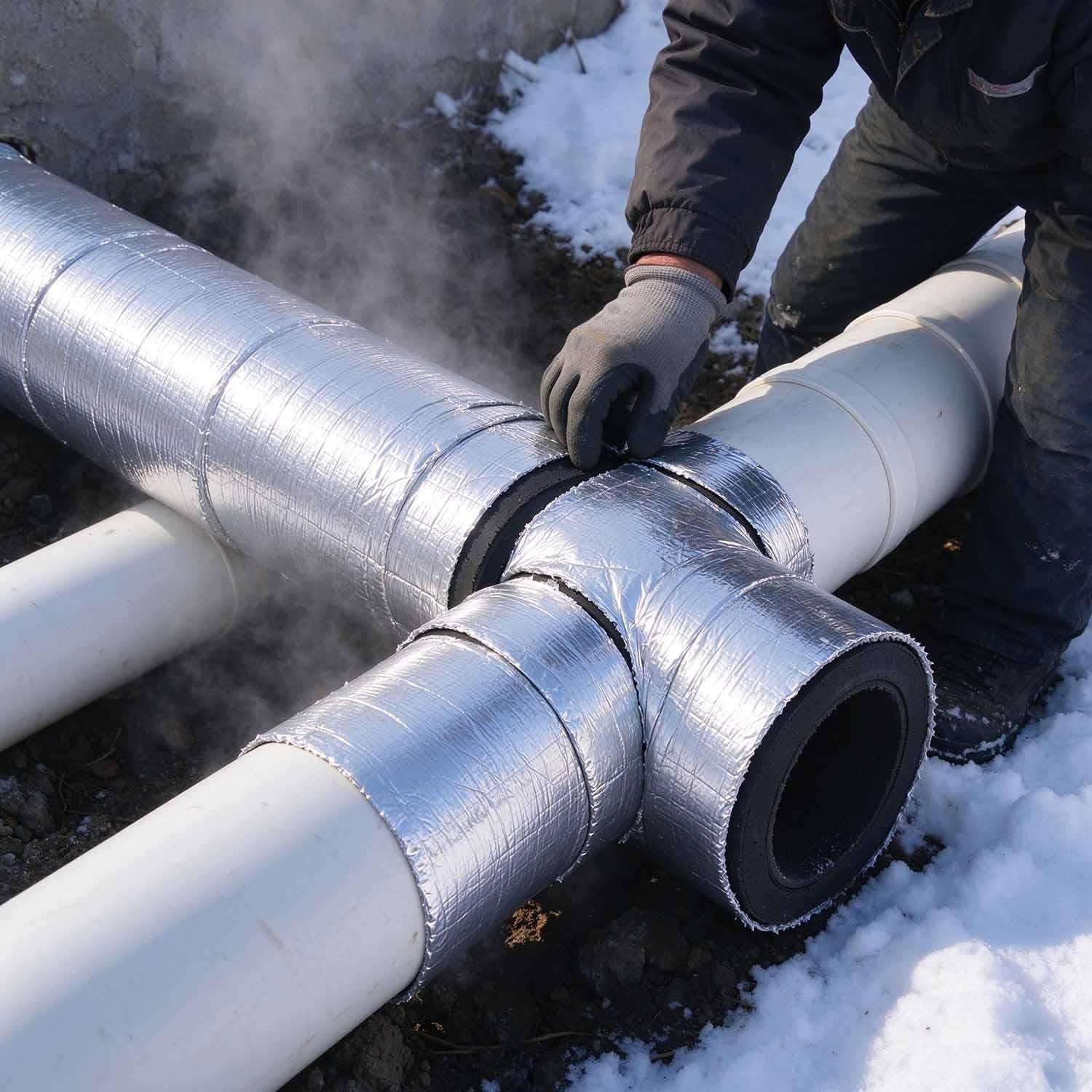 Tube en Mousse D'isolation de Tuyau, Enveloppe de Conduit Pré-fendue ID10-219mm Avec Feuille D'aluminium Pour L'hivernage Des Tuyaux D'eau Chaude(Thickness20mm,ID219mm/8.6in)