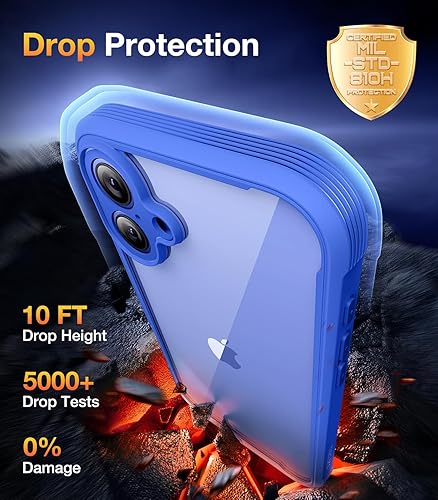 Miniatura 3 de Diaclara Diseñada para iPhone 16, funda resistente de cuerpo completo con protector de pantalla integrado sensible al tacto y antiarañazos, mejorada