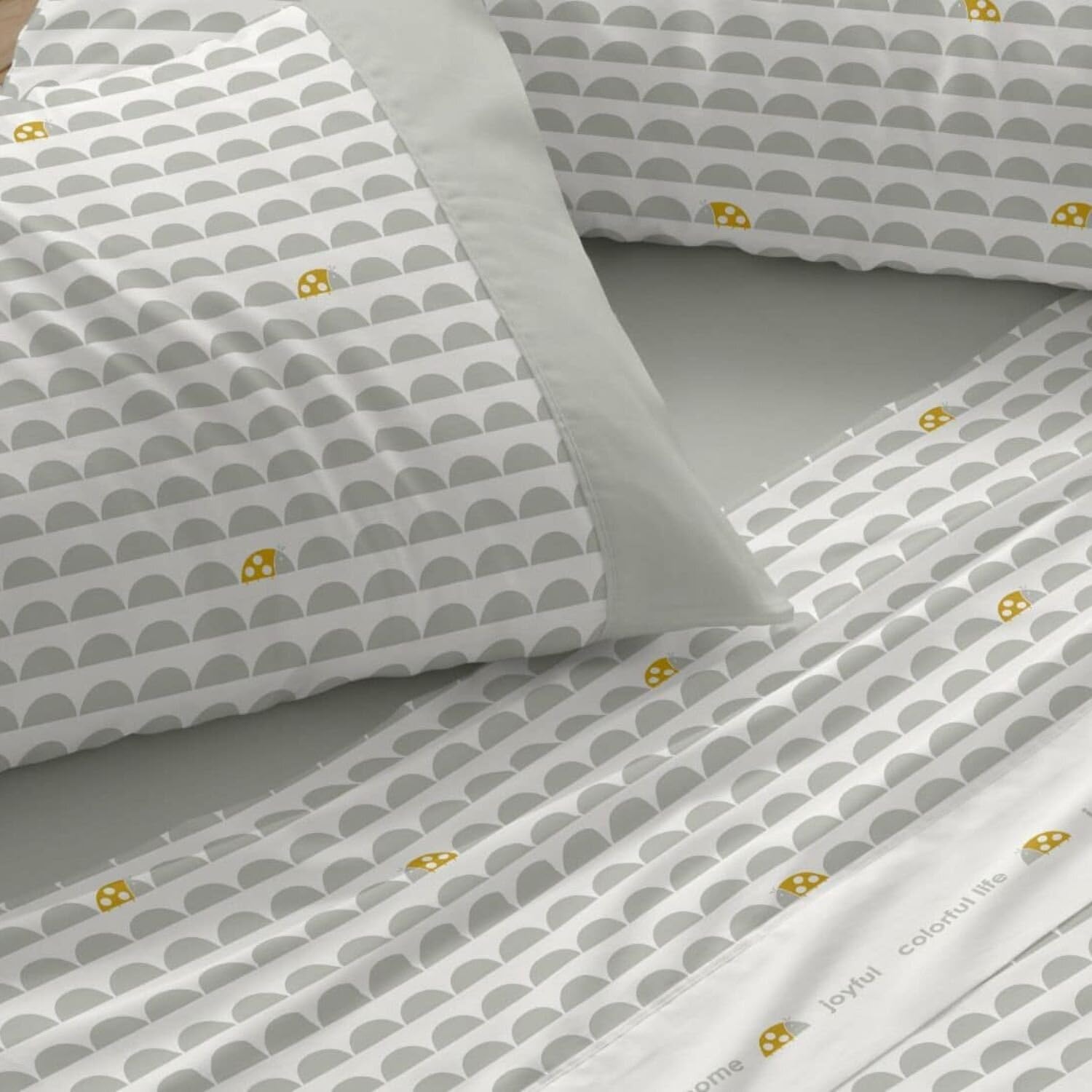 Burrito Blanco | Juego de sábanas Infantiles | Cama de 105cm. (+Medidas Disponibles) | Diseño 184 | Color Laurel (105x190/200cm.)