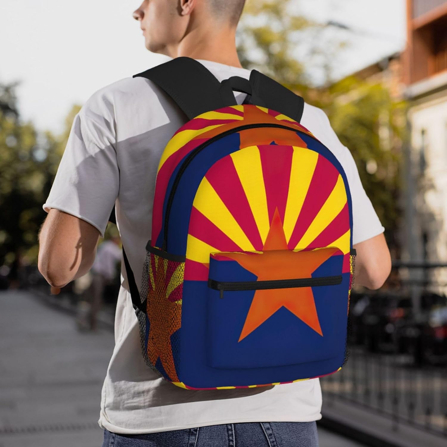 Arizona state flag Backpack Large Sports Bag, Best for Basketball, Soccer, Volleyball, Swim, Gym, Travel