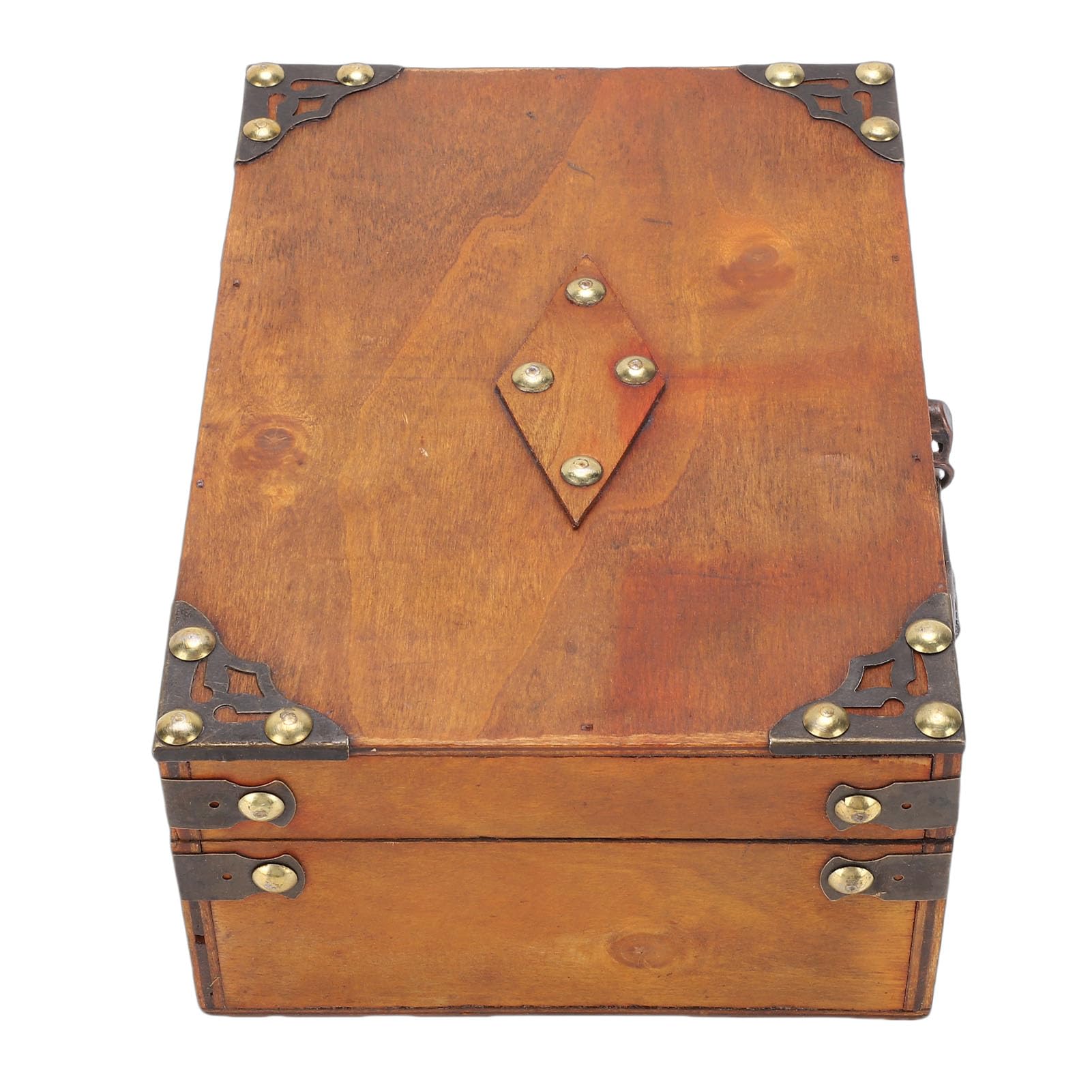 Coffret à bijoux sculpté main et boîte de rangement en bois vintage haut de gamme