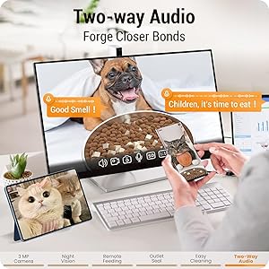 Automatic Cat Feeder with HD Camera: 5G WiFi Automatic Dog Feeder with Night Vision, 5L Timed Auto Cat Food Dispenser with APP for Pet, Detachable for Easy Clean-21 Cups