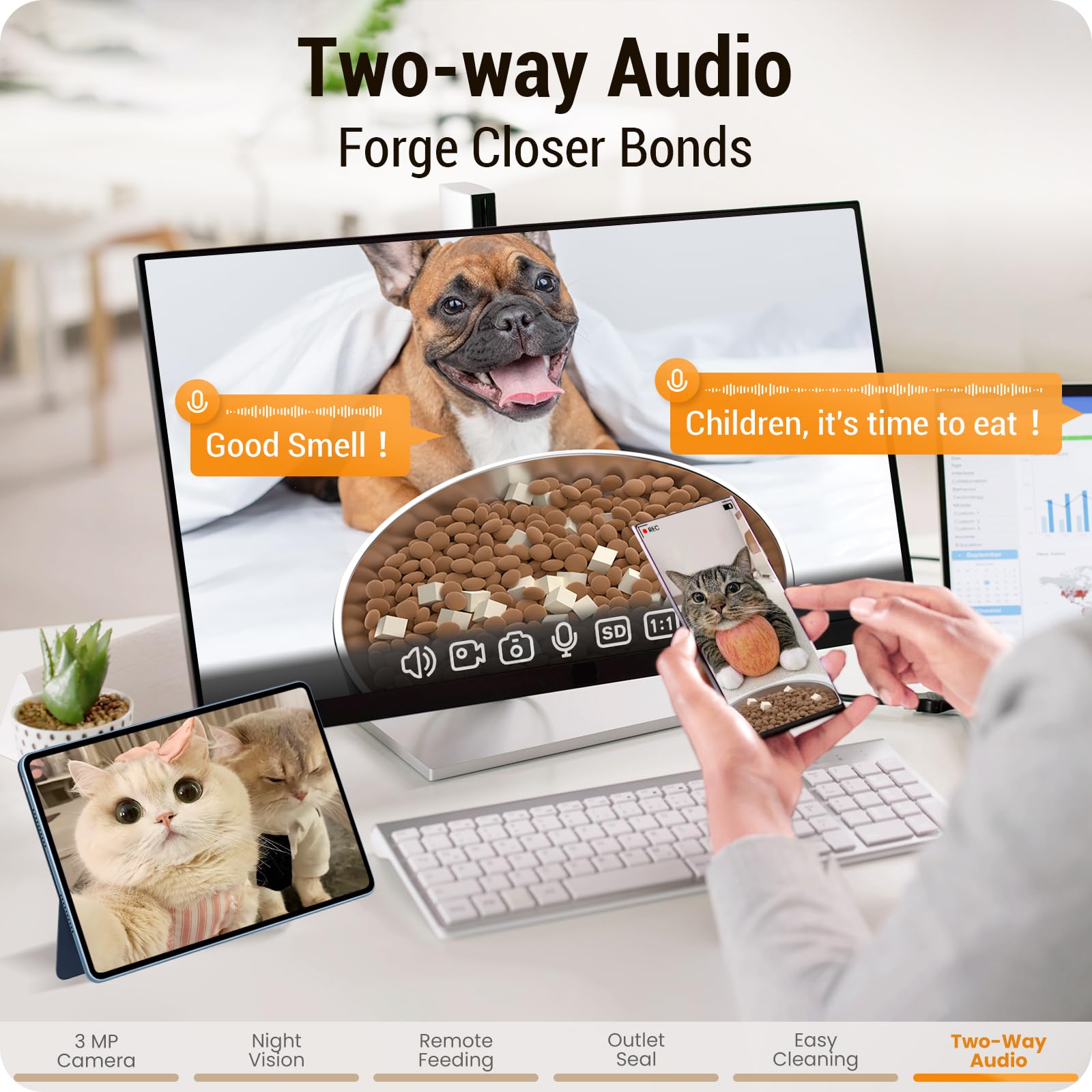 Automatic Cat Feeder with 3MP Camera: 5G WiFi Automatic Dog Feeder with Night Vision, 5L Timed Auto Cat Food Dispenser with APP for Pet, Detachable for Easy Clean-21 Cups - image 7