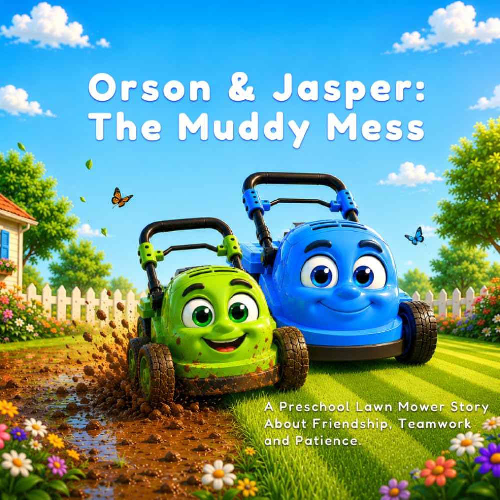 Orson & Jasper: The Muddy Mess: A Preschool Lawn Mower Story About Friendship, Teamwork and Patience