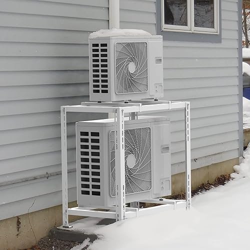 Miniatura 8 de GCGOODS Mini soporte dividido de doble nivel, soporte de tierra para mini split 9,000 - 18,000 BTU, soporte de condensador para aire acondicionado