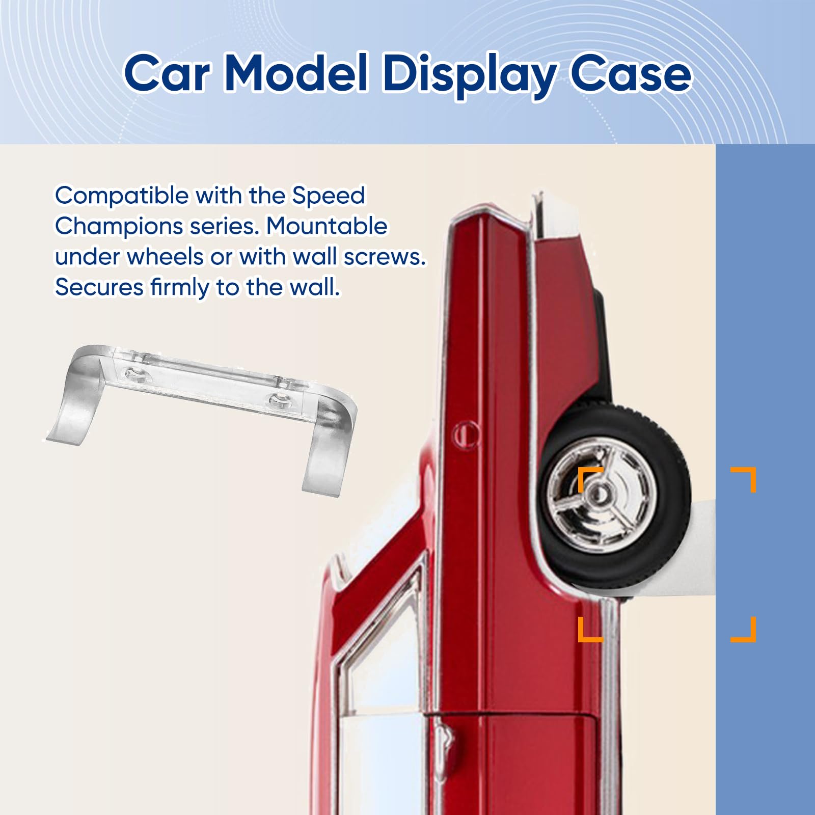 Car Display Wall Mount - 16 Pcs ABS Vertical Model Car Holder - Space Saving Wall Display Rack - Compatible with Lego Cars and F1 - Image 4