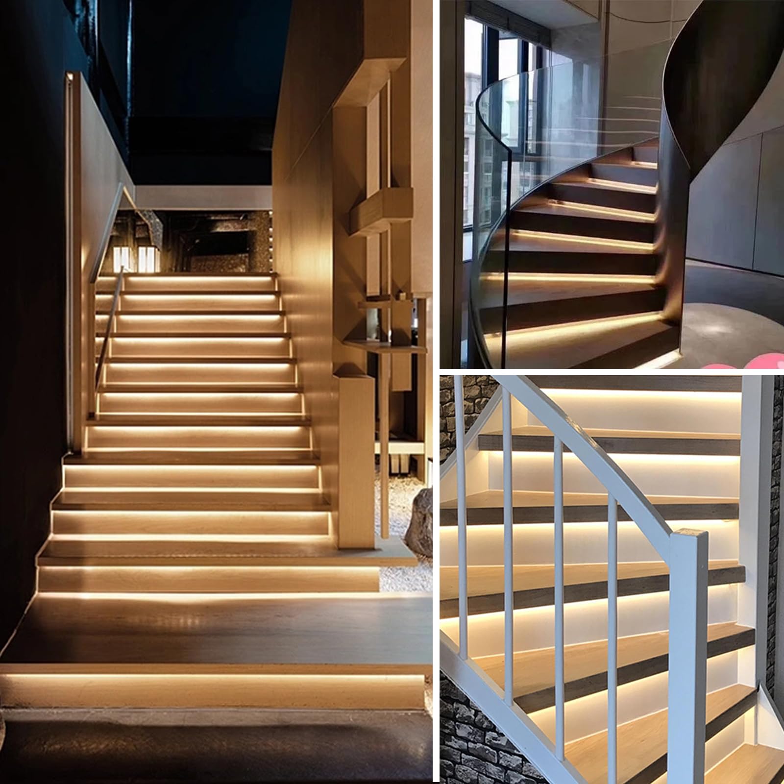 Illuminazione per gradini a LED con sensore di movimento, 20 livelli, set completo (luce calda 2700 K)