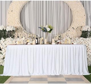 Eternal Beauty 6ft Sequin Table Skirt, White