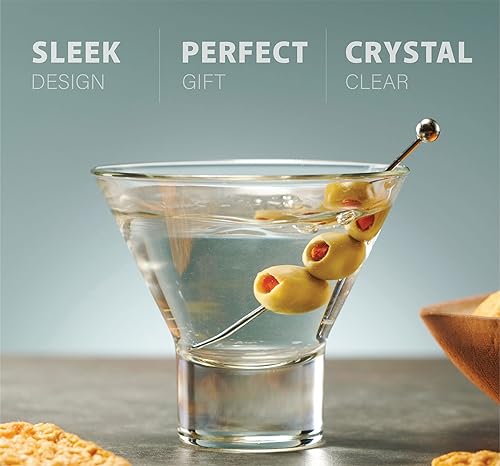 Miniatura 5 de Godinger Vasos de Martini, copas de cóctel italianas, tazas de postre, juego de 4, 8 onzas, fabricadas en Italia