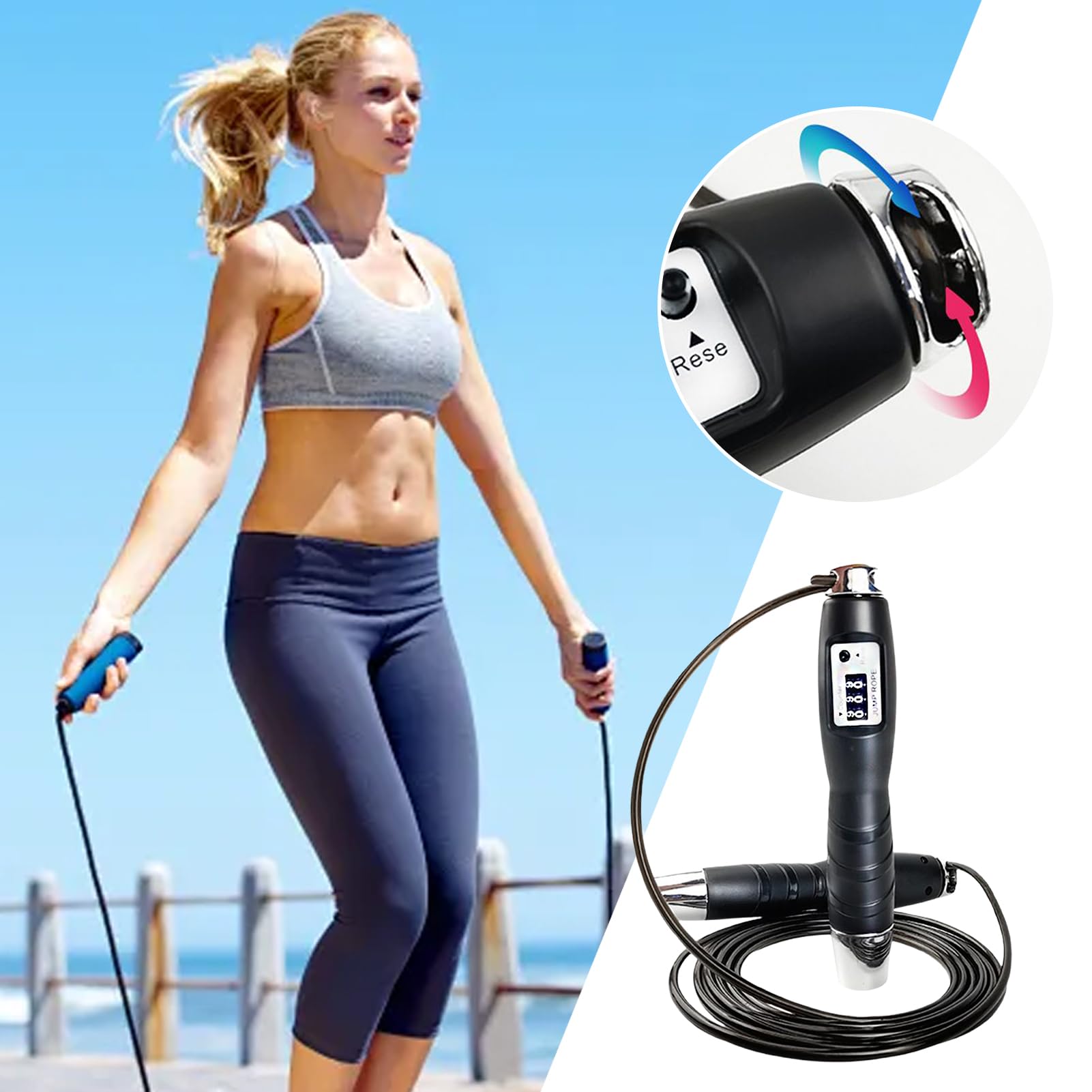 Springseil | Zählendes Springseil Für Fitness | Trainingsgerät Zuhause Gym | Zubehör Für Schnelligkeitstraining Frauen Männer Kinder Anfänger Indoor Outdoor Sport