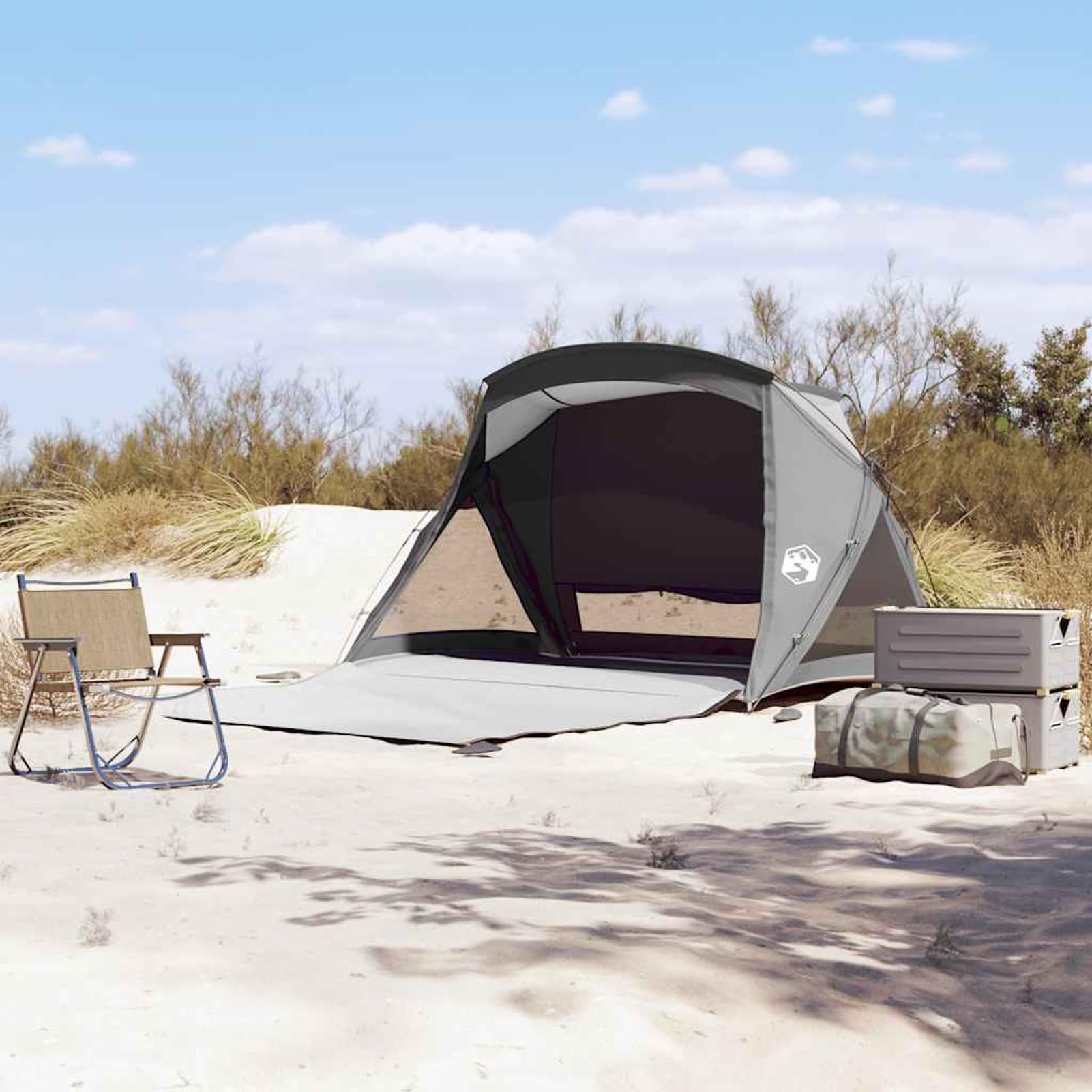 HOMELEN Beach Tent 2 persone Azure Blue Waterproof Sand Anchor with Fiberglass Poles, 185T PU Coated Sun Shelter for Beach, Sandbox and Poolside Shade Protection, Portable Carry Bag Included