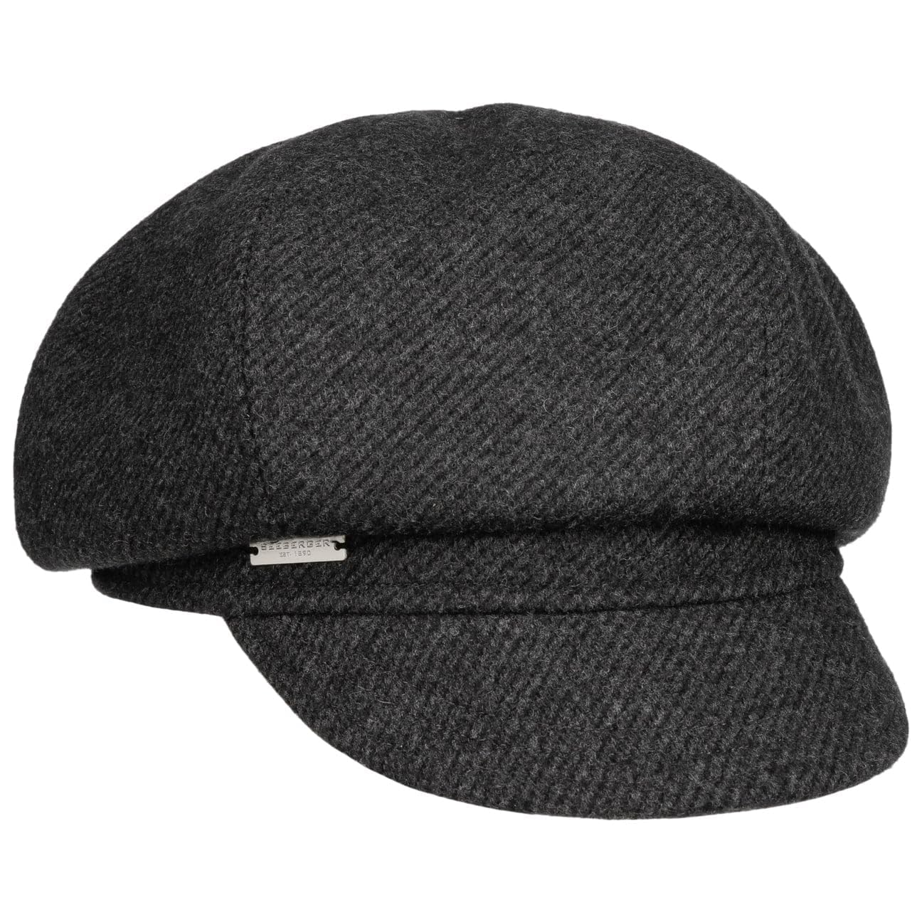 Seeberger Daventa Newsboy Cap Women - Baker boy hat Peaked caps Women´s with Peak Autumn Summer Spring Winter All-Season - One Size Anthracite