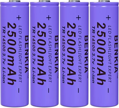 Miniatura 7 de Batería recargable 14500 de iones de litio de 3.7 V, 2500 mAh, alta capacidad para linternas de faros, faros delanteros, cámaras de juguetes. (botón