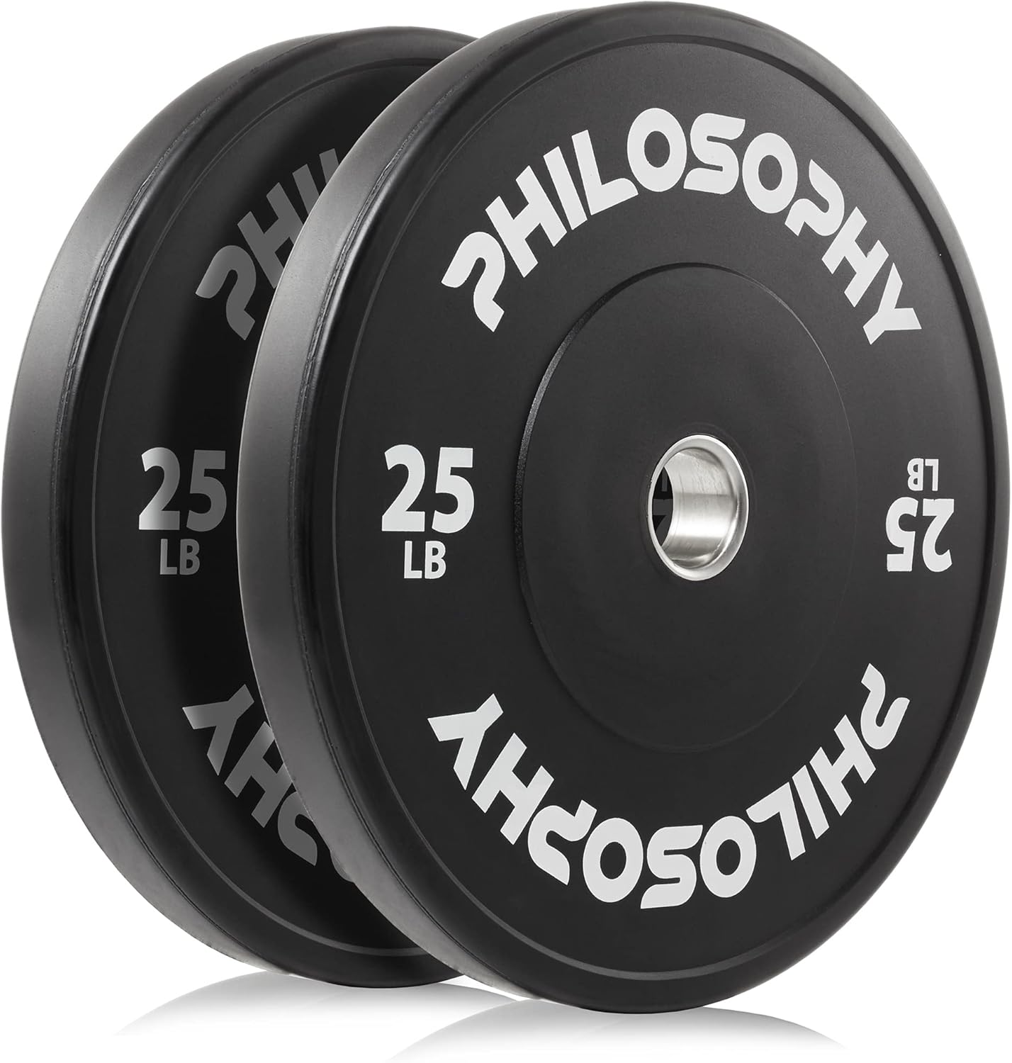 Philosophy Gym Set of 2 Olympic 2-Inch Rubber Bumper Plates Black