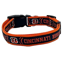 Pets First NFL Cincinnati Bengals Licensed PET COLLAR, Medium - Heavy-Duty, Strong, and Durable Dog Collar. Available in 31 Football Teams and 4 Sizes