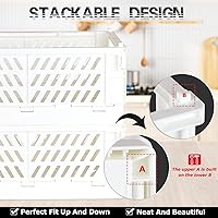 Vista 4 de Tixill Paquete de 2 mini cestas de plástico plegables para organización y almacenamiento, caja de almacenamiento plegable para hogar, cocina, Blanco