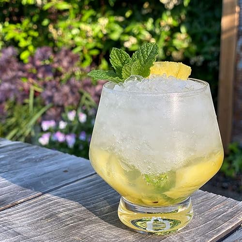 Miniatura 7 de Viski Raye - Juego de 2 vasos de cristal transparente con pies, juego de 2 vasos de cóctel sin tallo, 8 onzas