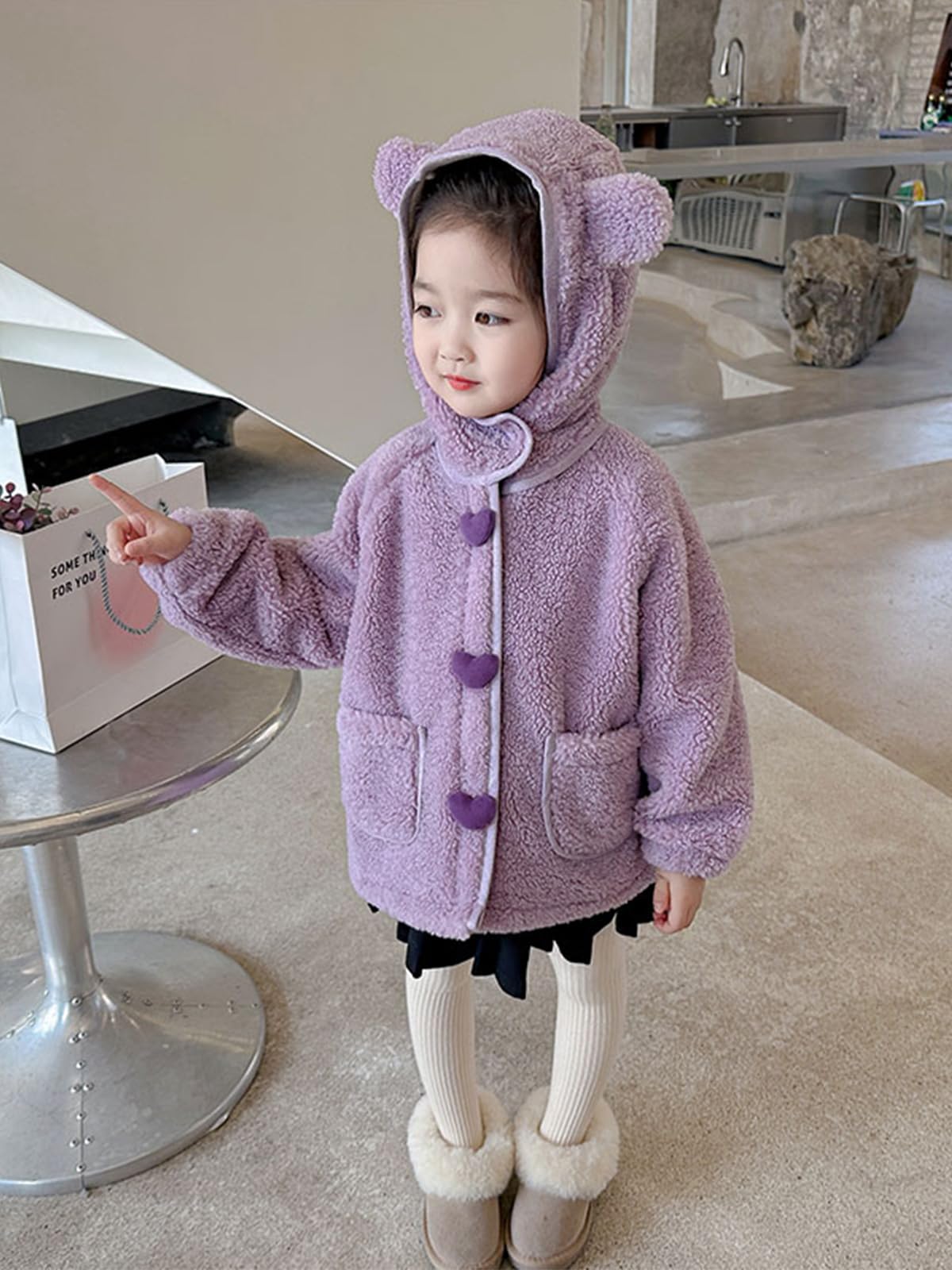 Miipat Bebés Niña Chaquetas y Abrigos Cremallera y Capucha Chaqueta Pequeño Niña Engrosada Chaqueta Térmica en Invierno Niños