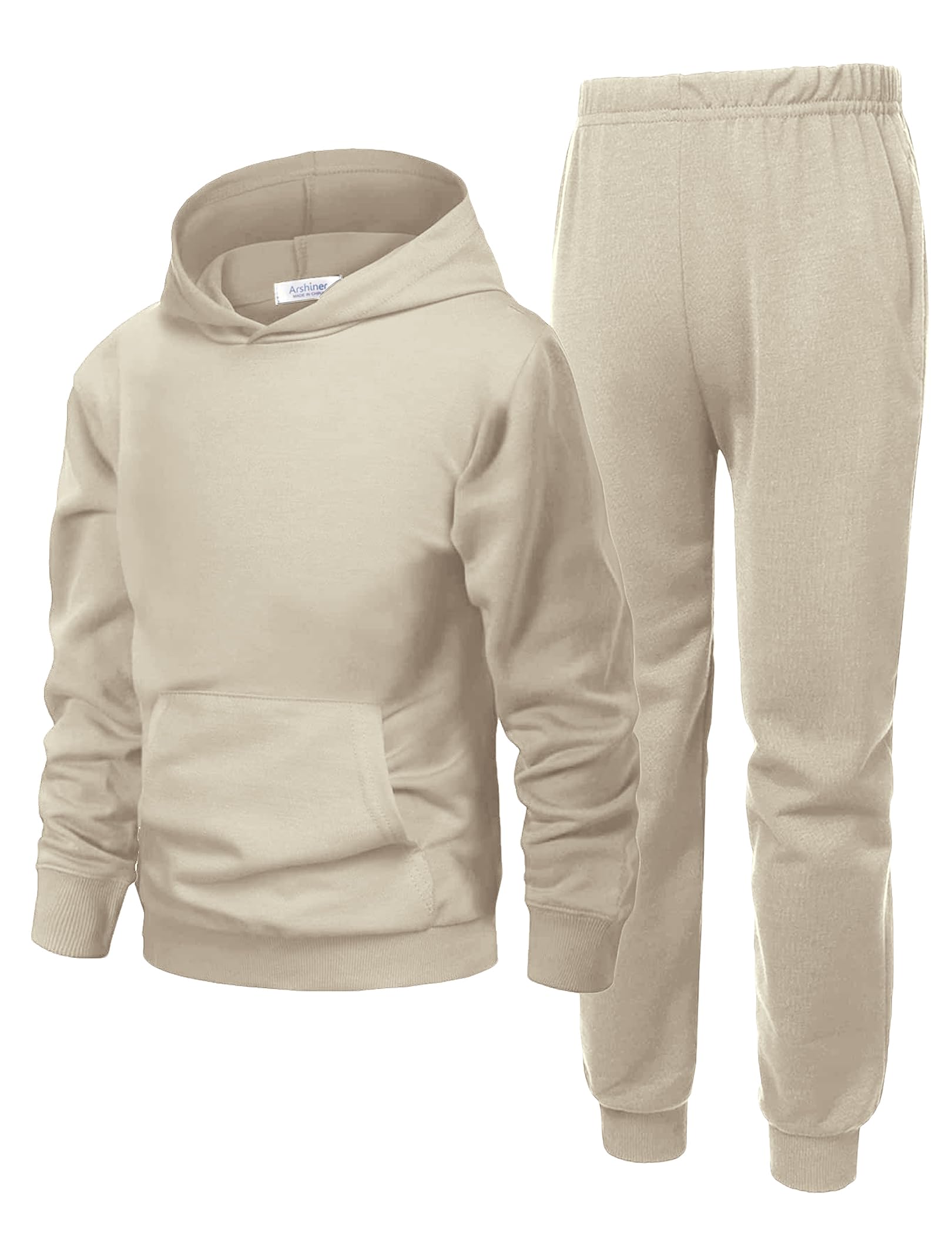Arshiner Boys Athletic Sweatsuit Pullover Hoodie Sweatshirt and Joggers Set