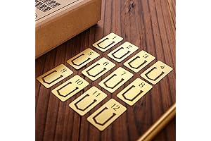 12Pcs Numbered Metal Bookmark Clips