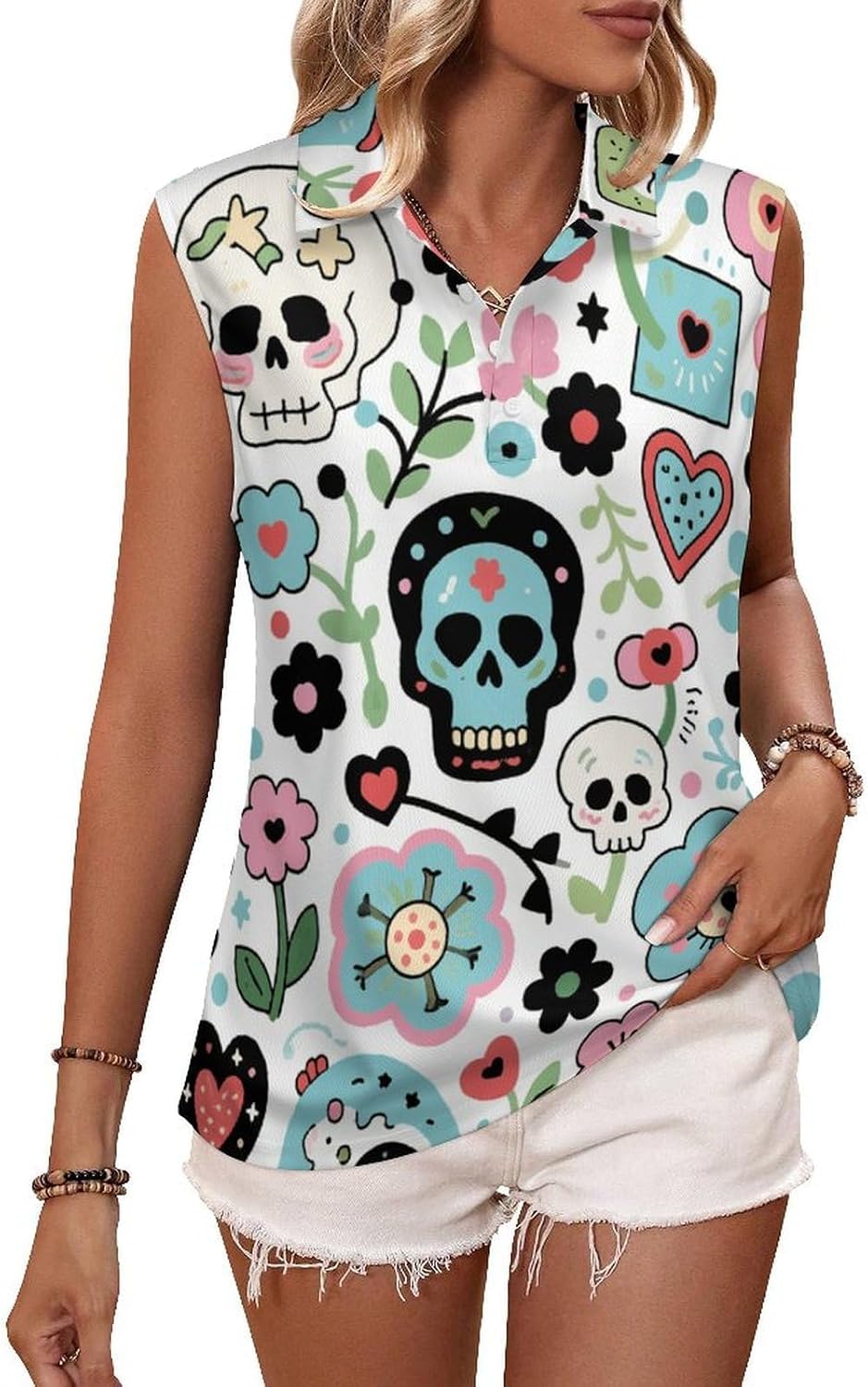 Golf Shirts for Women Polo Tank Top Sleeveless Summer Sports Athletic Workwear Quick Dry