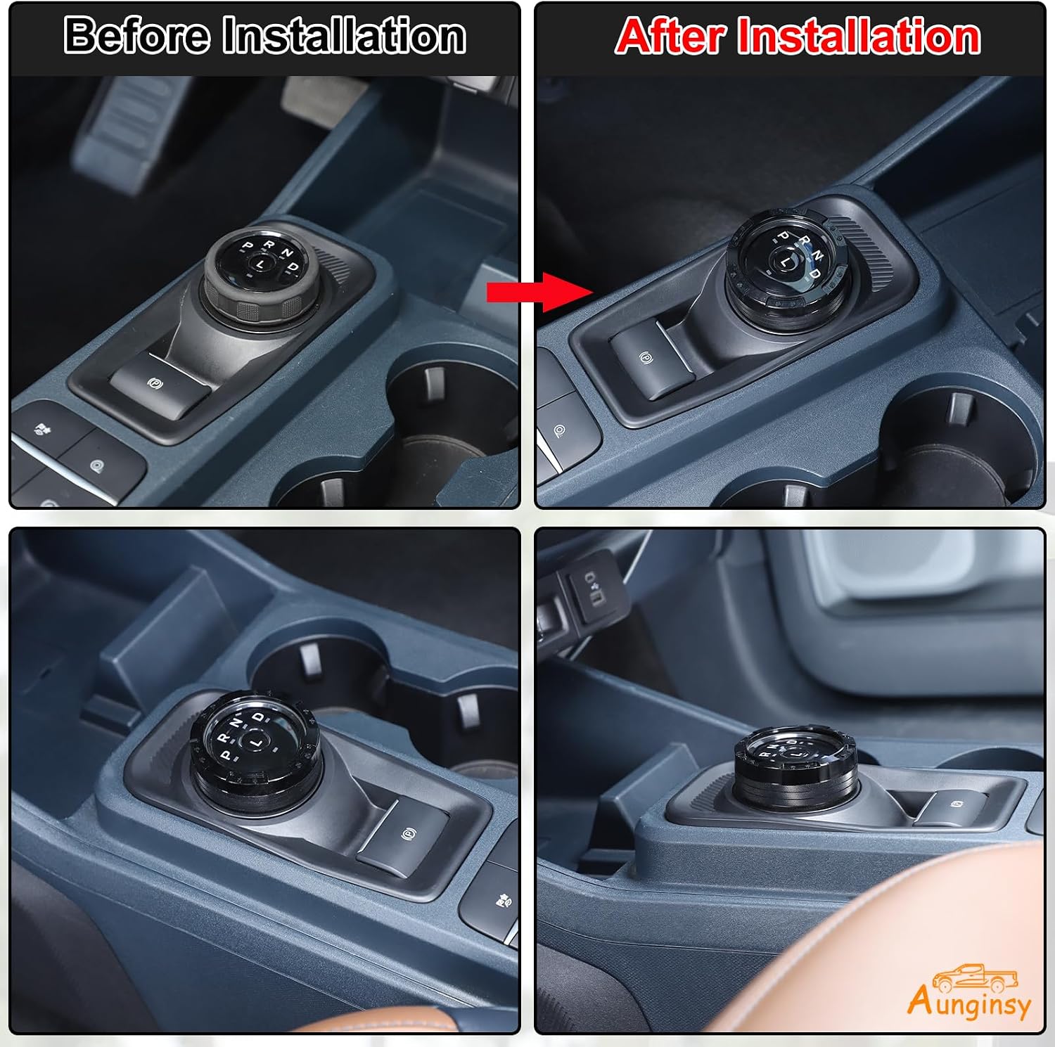 Aunginsy Gear Shift Switch Button Ring Trim Cover Compatible with Ford Maverick 2022 2023 2024 Car Drive Mode Gear Shift Knob Decorative Cover Gear Shifter Head Button Protection Interior Accessories image 5