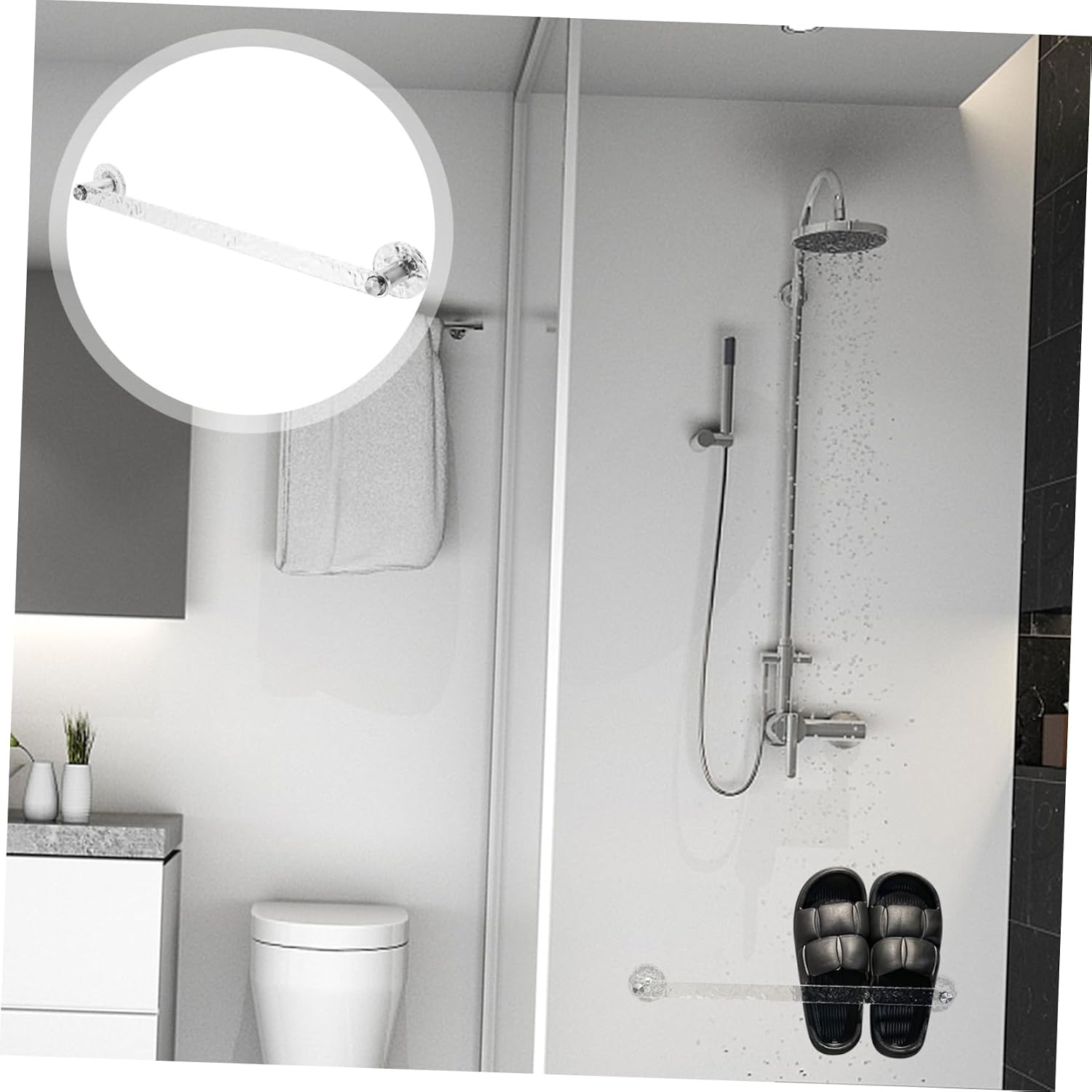 Bathroom Slipper Storage Rack Punch Wall-Mounted Shoes Holder for Slippers and Sandals Space-Saving Design for Easy Installation and Organization Your Bathroom