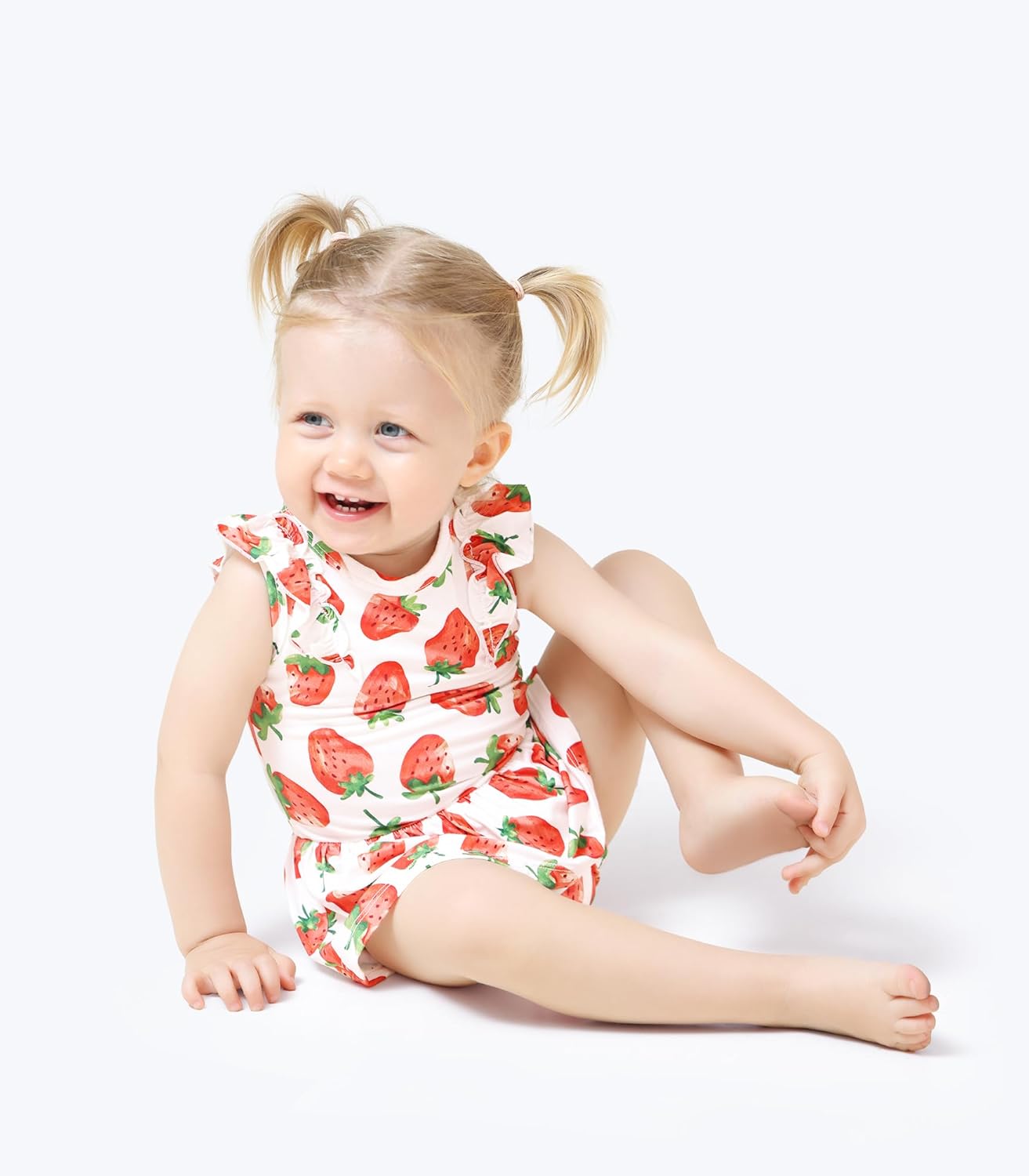 Baby Girl Bodysuit Soft Romper Ruffle Dress, Newborn Sleeveless Clothes Jumpsuit, Viscose Made from Bamboo