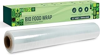 Robustt Bio Food Wrap Cling Film for Food Wrapping| 100 m ×12”(Pack of 1) | Keeps Food Fresh Eco-Friendly Transparent Wrap...