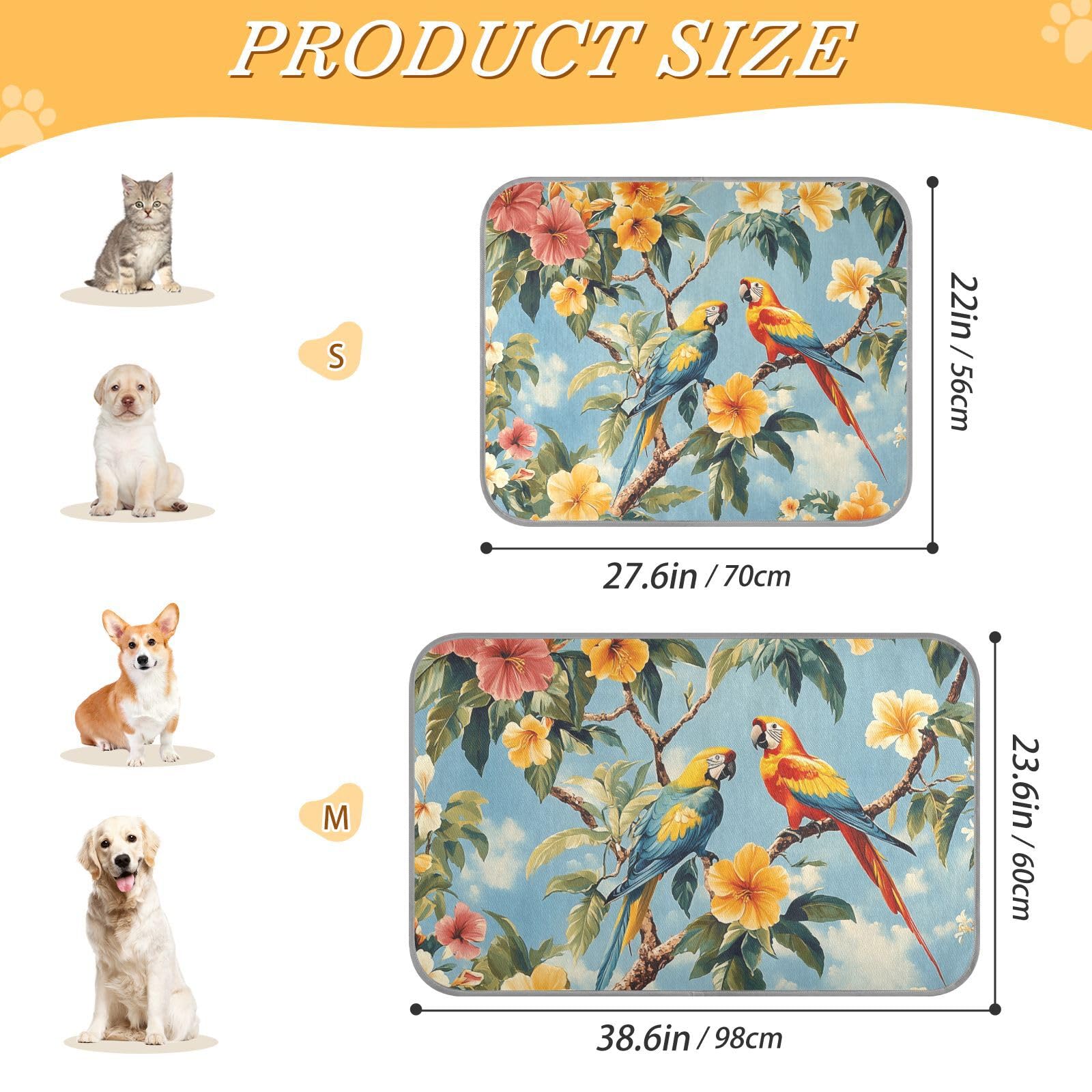 siphylline Tropical Plants Parrots Animals Summer Cooling matt Self Cooling Cold mat for cat Indoors Cordless Camas frias para Perros S