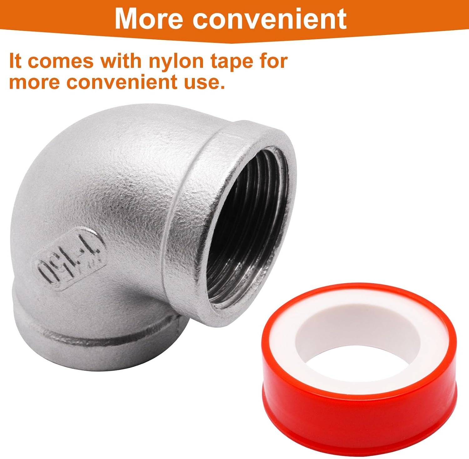 1 Inch 90 Degree Elbow Fittings, 304 Stainless Steel Female 1" to 1" NPT Pipe Fitting (2 Pack)