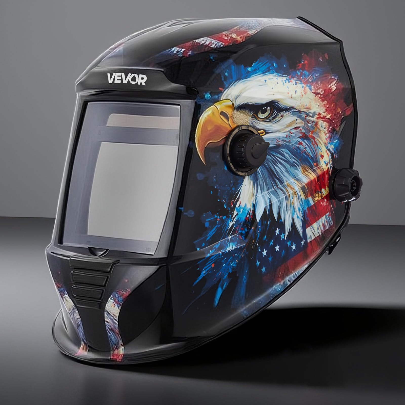VEVOR Casco de Soldadura con Oscurecimiento Automático Solar, 100 x 80 mm, con 4 Sensores Arco, Tono DIN 4/5-9/9-13, para Soldadura TIG MIG ARC, Esmerilado, Corte, para Proteger la Cara y Ojos
