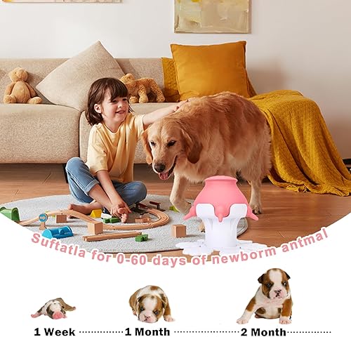 Miniatura 6 de Sinknap Biberones para cachorros para lactancia, comederos de leche para cachorros para múltiples pezones, 5 tetinas, estación de lactancia de