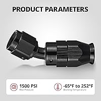 Vista 137 de EVIL ENERGY 6AN PTFE Manguera de extremo recto en color negro para manguera PTFE únicamente