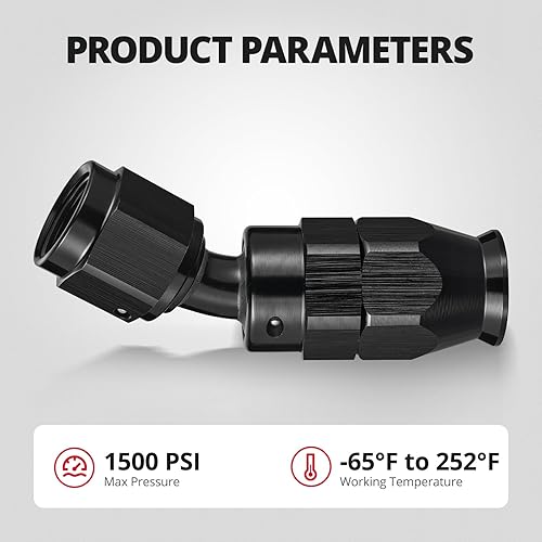 Miniatura 150 de Teflon E85 - Adaptador para manguera de combustible (NEGRO)