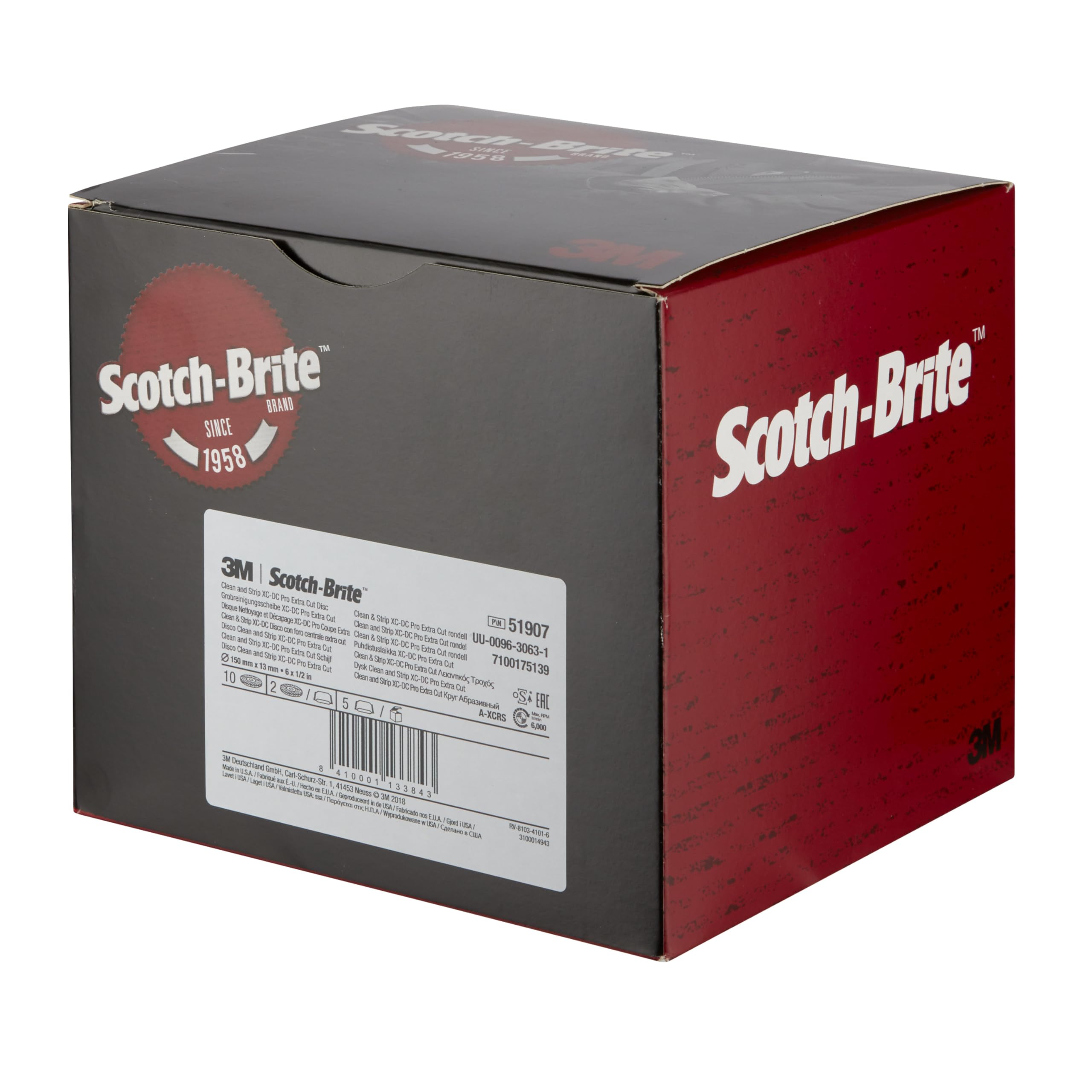 3M Scotch-Brite Clean and Strip XT Pro Extra Cut, Disco XC-DC, A XCRS | 150 mm x 13 mm, 10 por paquete